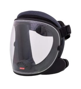 Pièce de tête CleanAir® ergonomique avec cagoule de protection intégrale et harnais ajustable, compatible système PAPR, offrant visibilité optimale et confort prolongé pour les interventions en milieu industriel exigeant.
