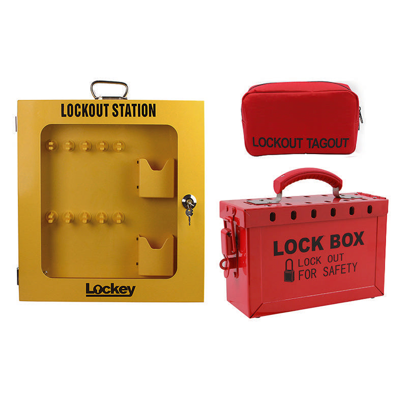 Boîte de consignation Yetolock pour sécurité industrielle, gamme complète de produits de stockage et de consignation sécurisés.