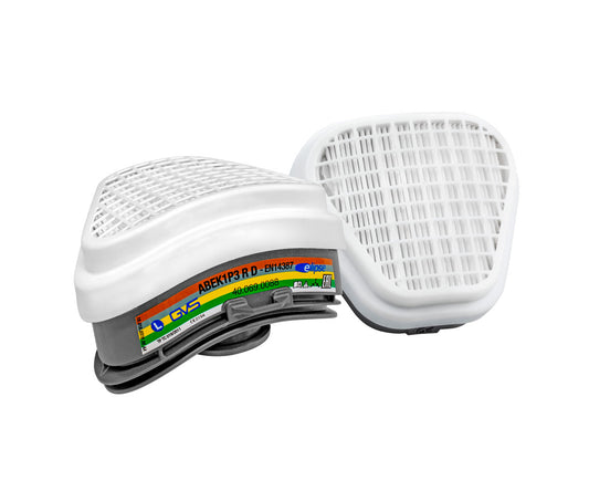 SPR492 Pair of ABEK1P3 Filters for Multiple Gases, Vapours and Dust