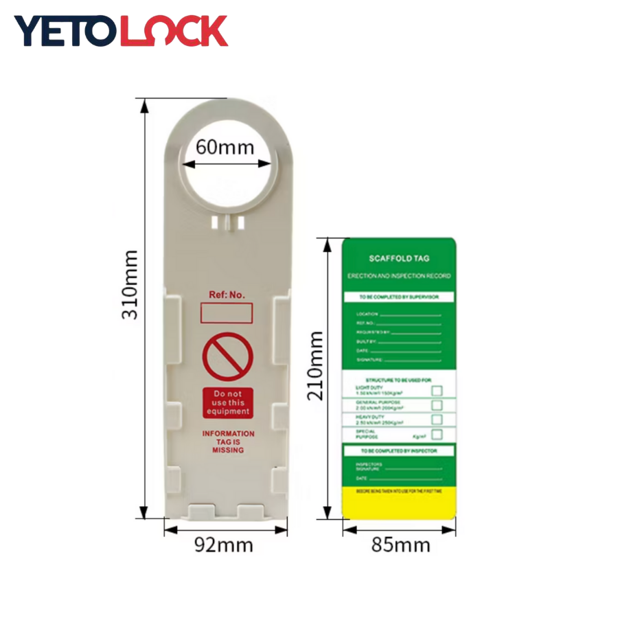 Étiquette de Support de Sécurité pour Échafaudage en Plastique 310mmx92mm